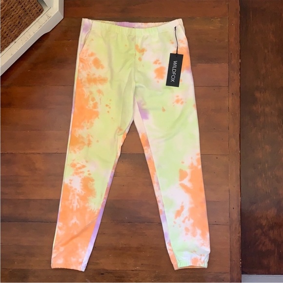 NWT Wildfox Rory Sherbet Wash Sweatpants Tie Dye - Picture 1 of 15